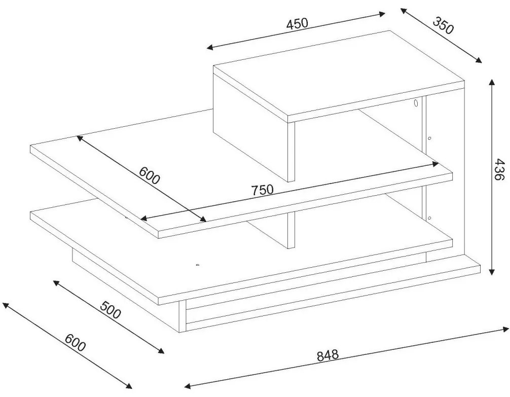 Konferenčný stolík Venüs bielo-hnedý