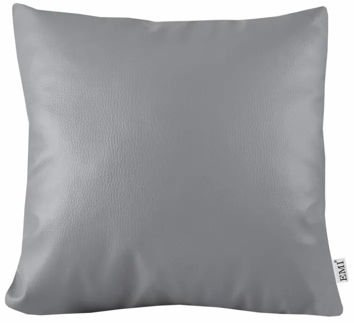 Vankúš sivý ekokoža EMI, Vankúš 50x50 cm