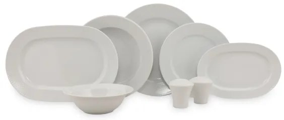 Súprava riadu 53 ks, biela/porcelán