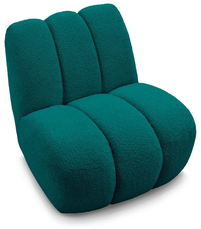 Tyrkysovomodré kreslo z textílie buklé Janissaire – Bobochic Paris