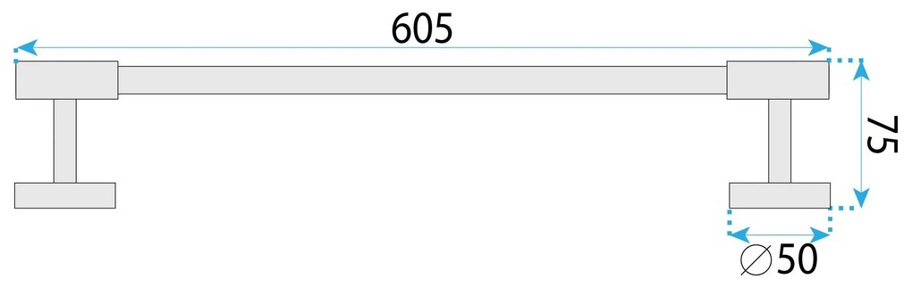 Rea Galo, kúpeľňový vešiak na uteráky 60cm, zlatá matná, REA-88010