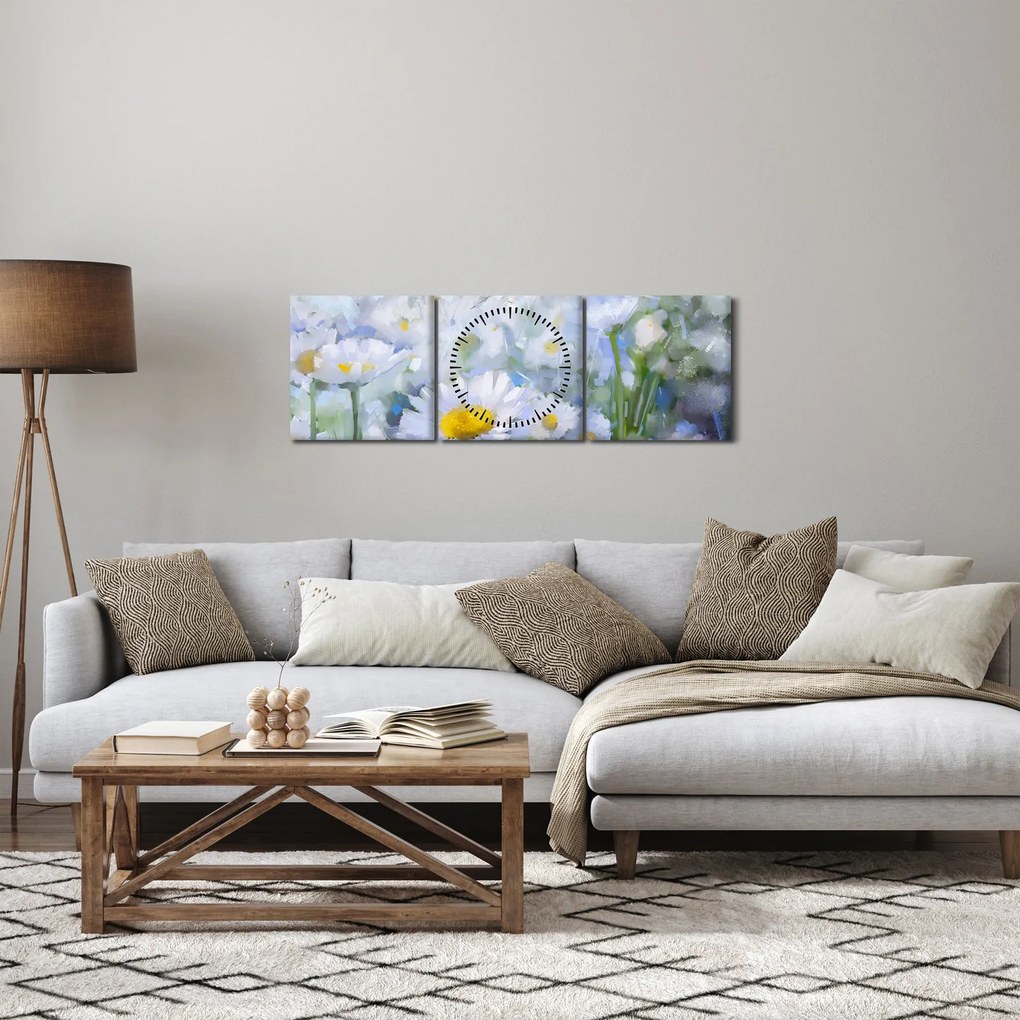 Obraz - V margaréte (s hodinami) (90x30 cm)