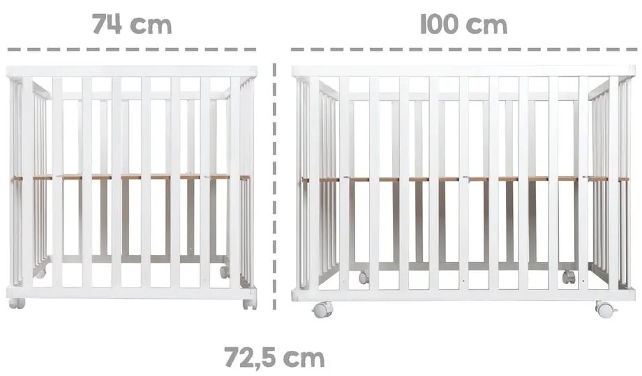 Detská ohrádka v bielo-prírodnej farbe 100x75 cm – Roba