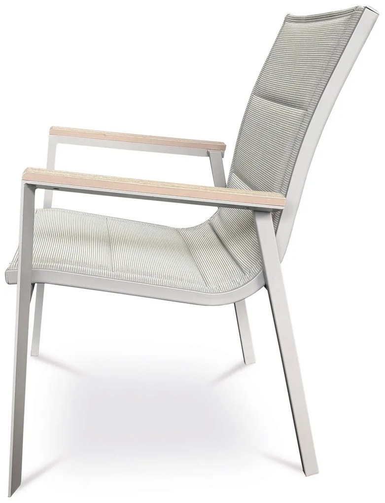 Autronic Záhradná stolička, hliník, textil, sivá, AZC-S1110 GREY