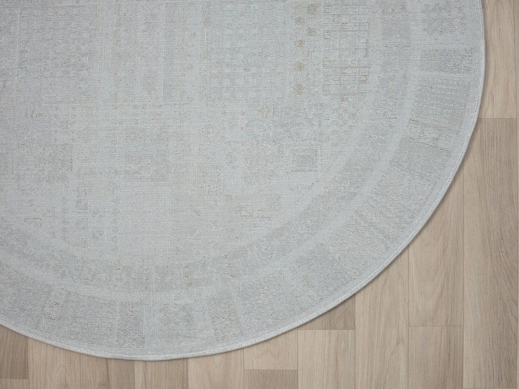 Kusový koberec My Kashkuly CA60046 creme kruh, 120x120 (priemer) kruh, šedá, chodba / predsieň, My Flair