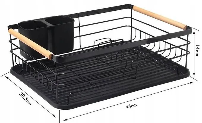 AKCIA Kovový odkvapkávač na riad AVERO čierny II. akosť