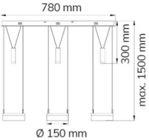 Wofi 7263.06.54.6000 - LED Stmievateľný luster na lanku 3xLED/7,5W/230V + 3xLED/1W