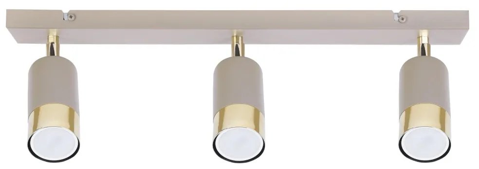 Bodové svietidlo Hugo, 3x béžové/zlaté kovové tienidlo, (možnosť polohovania)