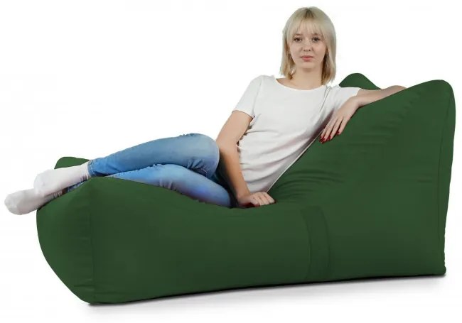 Leňoška LOUNGE ATENA plyš tmavo zelená