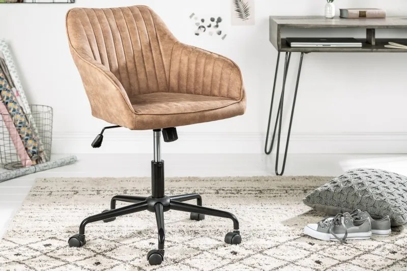 Kancelárska stolička Turin taupe vintage