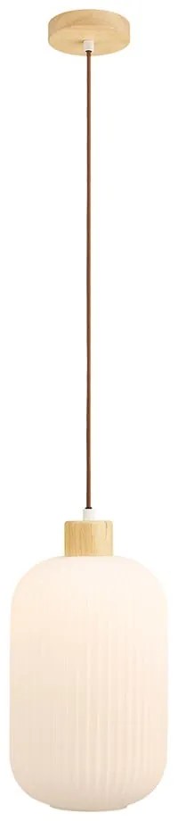 Biele závesné svietidlo so skleneným tienidlom ø 20 cm Argalo – House Nordic