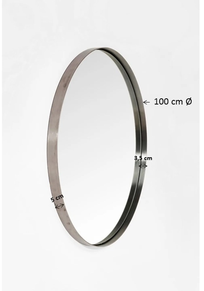 Curve Round zrkadlo mosadzné Ø100 cm