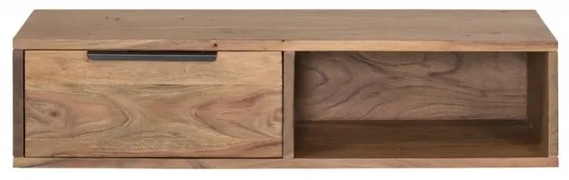 furniture-nabytek.cz - Masívna nástenná polica Auckland z akácie, lakovaná, hnedá – 80×30×20 cm