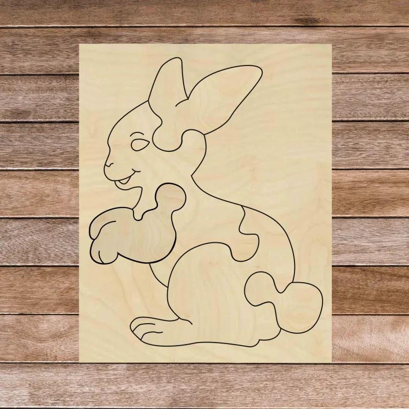 Drevené montessori edukačné puzzle - Zajačik | SENTOP H020 Topoľ