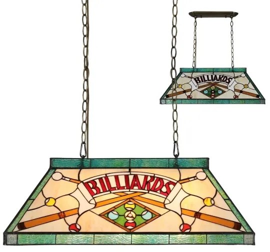 Prezent 1715 - Luster na reťazi TIFFANY BILLIARD 3xE27/60W/230V