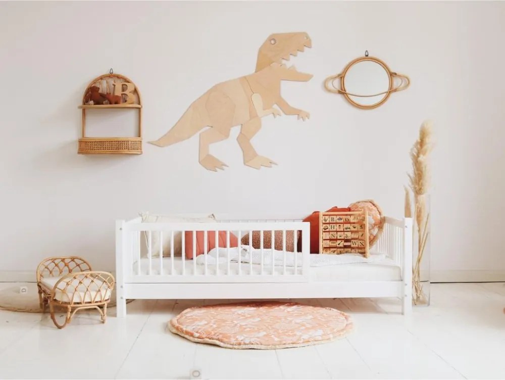 Drevená nástenná dekorácia Origami T-rex – dinosaurus do detskej izby M