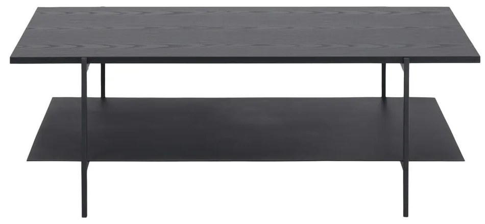 Čierny konferenčný stolík s doskou v dekore jaseňového dreva Actona Angus