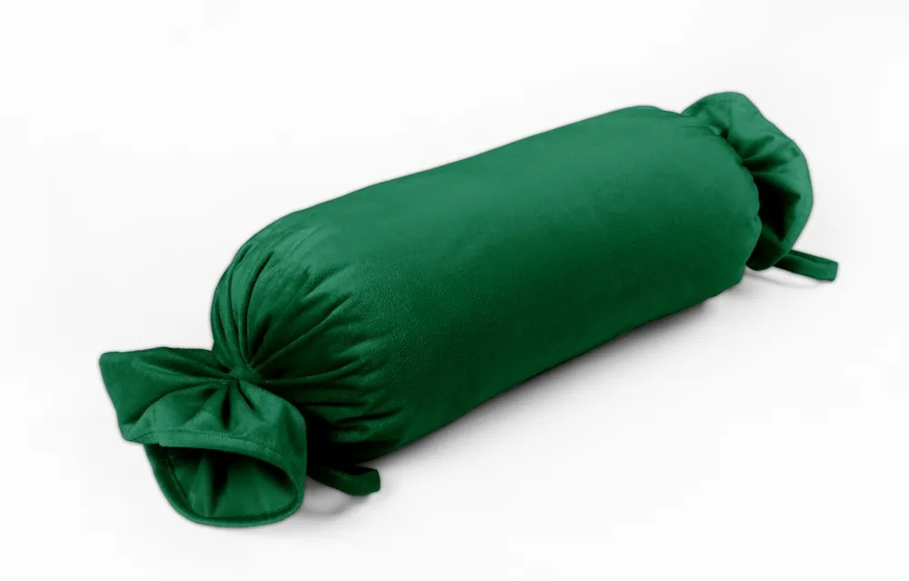 Biante Zamatový vankúš valec bonbon Velvet Prémium SVP-032 Zelený 15x80 cm