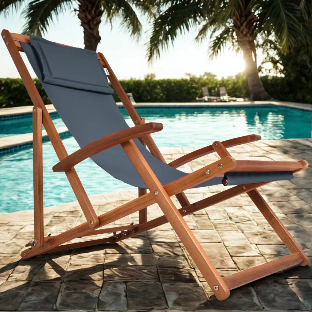 Záhradné lehátko SIENA, 65x87x102cm, antracitová Jurhan