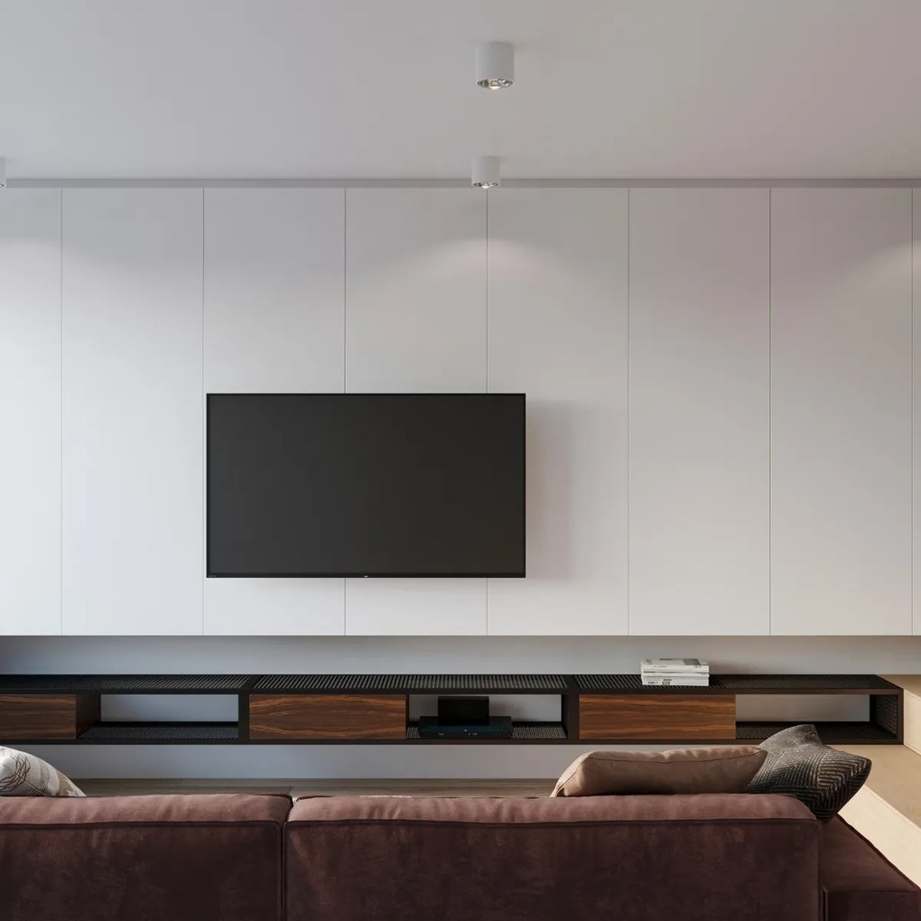 Stropné svietidlo Tiube, 1x biele kovové tienidlo