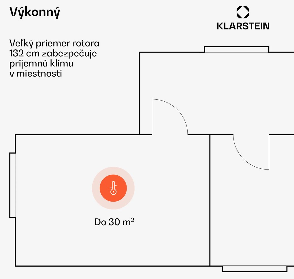 Klarstein Santa Elena 52" stropný ventilátor, 9 060 m³/h, 6 stupňov rýchlosti, diaľkové ovládanie