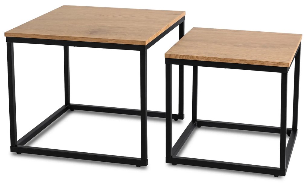 PROXIMA.store - Loftový set konferenčných stolíkov TEVET FARBA: čierna, FARBA NÔH: čierna