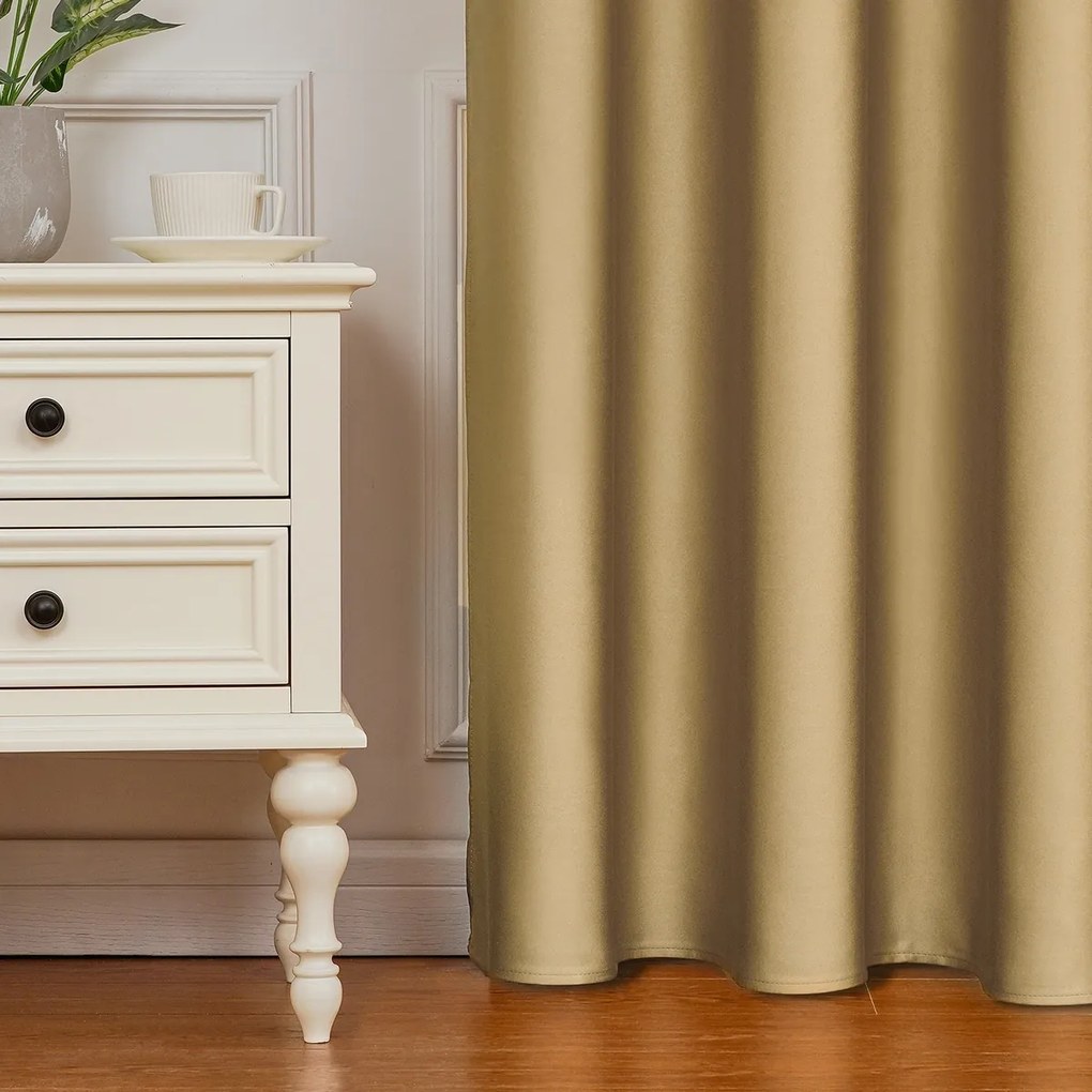 4Home Výhodná sada Zatemňovací záves Cairo zlatá, 150 x 250 cm, 2 ks