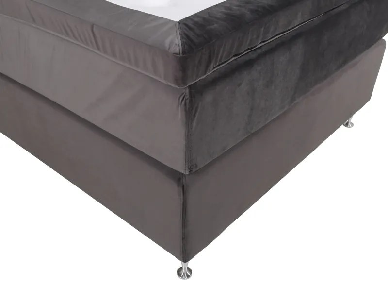 Furudal 120 boxspring posteľ sivý zamat čelo Sarna