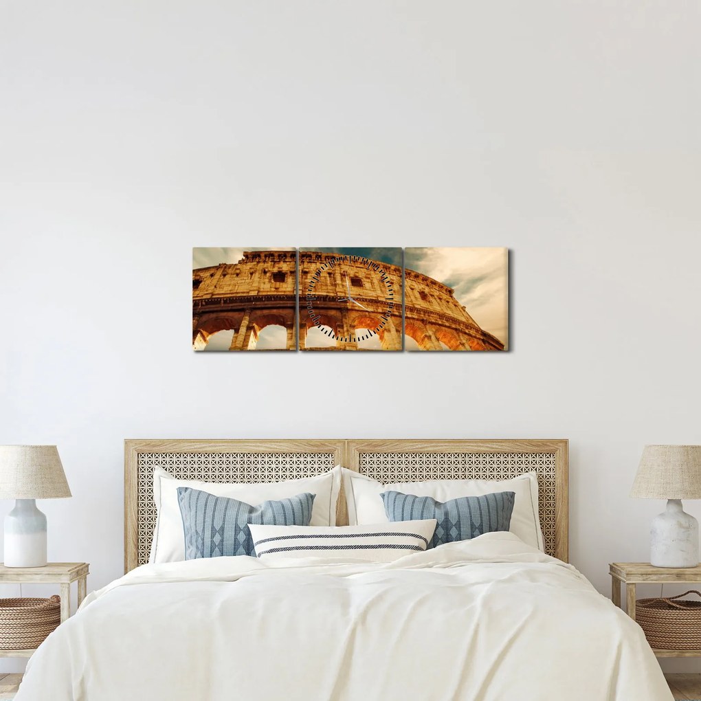 Obraz - Rímske Koloseum (s hodinami) (90x30 cm)