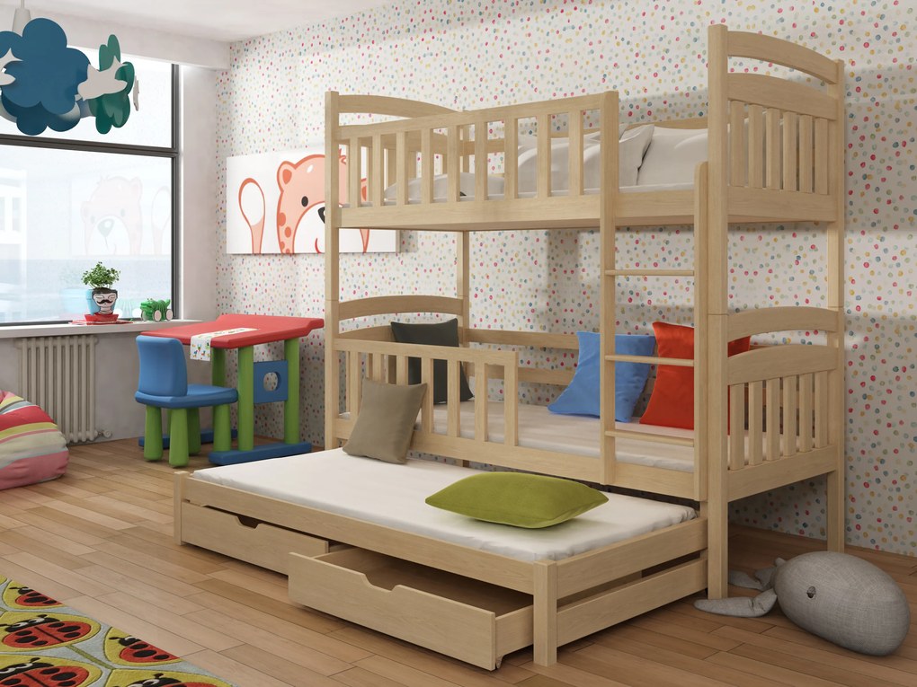 Detská posteľ 90 x 190 cm VIOLA (s roštom a úl. priestorom) (borovica). Vlastná spoľahlivá doprava až k Vám domov. 1013220