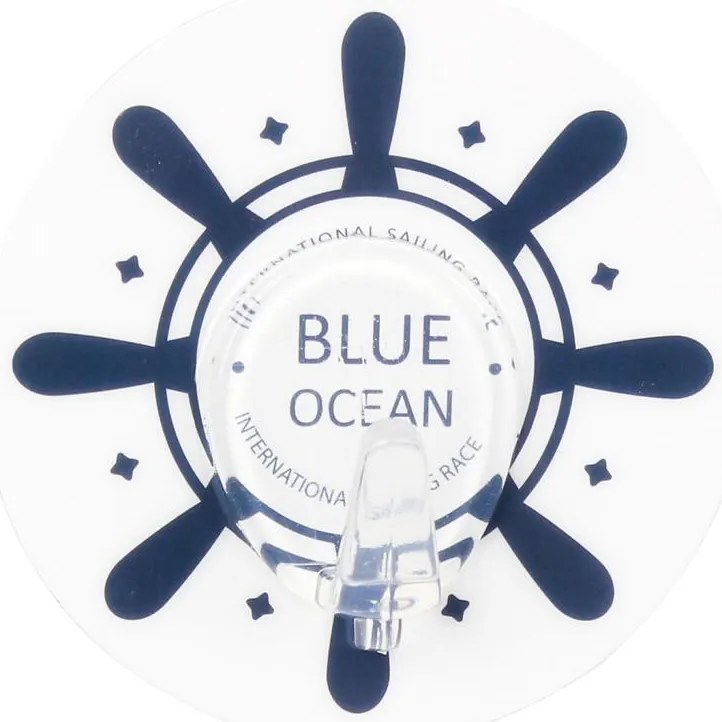 Vešiak jednoduchý Botti 6,5x6,5 cm modro-biely