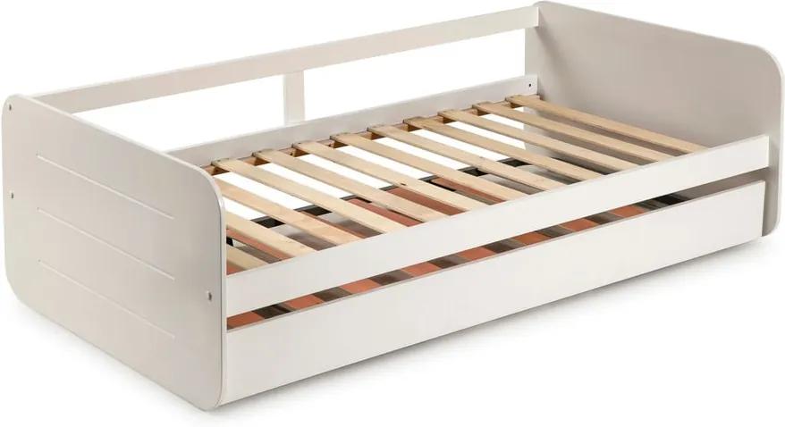 Biela rozkladacia posteľ s výsuvným lôžkom Marckeric Redona, 90 x 190 cm