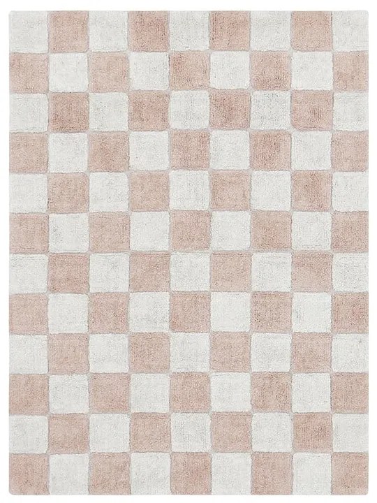 Svetloružovo-krémový prateľný ručne tkaný bavlnený koberec 120x160 cm Kitchen Tiles Rose – Lorena Canals