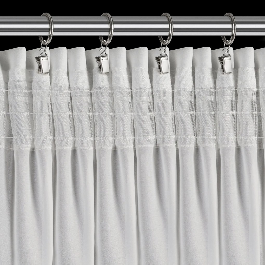 ZÁCLONA NA PÁSKE EVA MINGE ROSES, SADA 2KS 140X270 CM BIELA