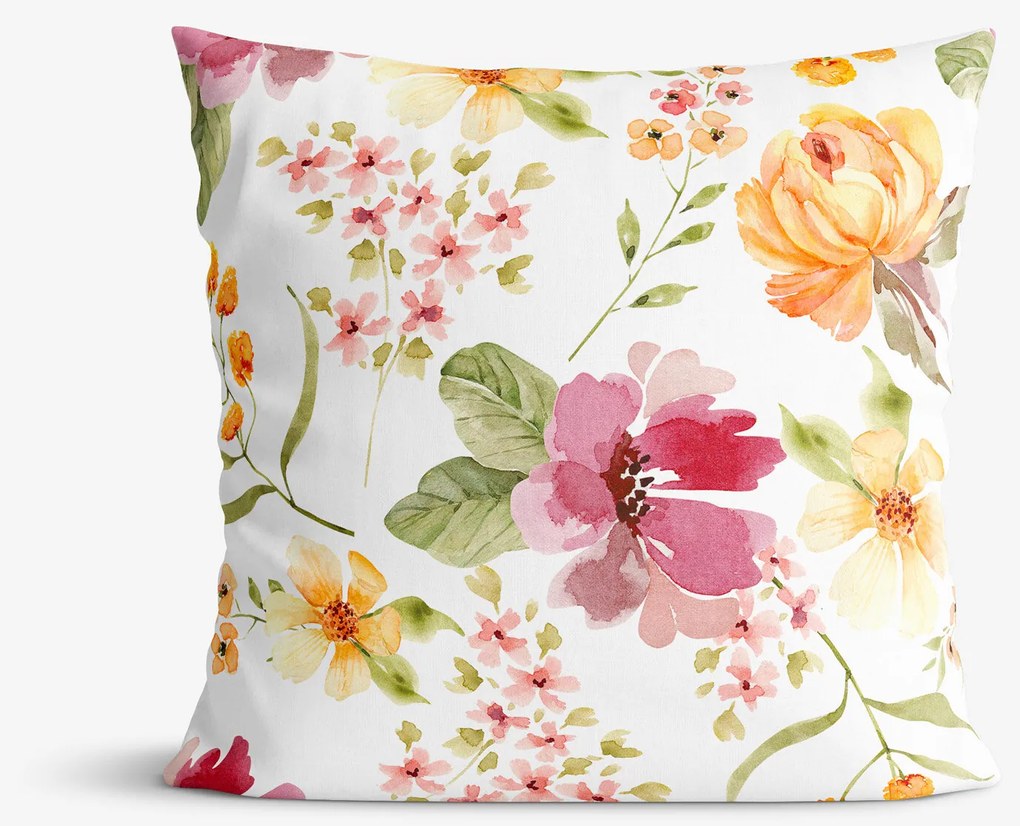 Goldea dekoračná obliečka na vankúš - kvety ibišteka 45 x 45 cm