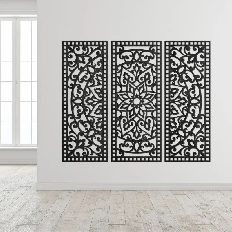 Nástenná dekorácia trojdielny panel mandala | SENTOP PR0514-A