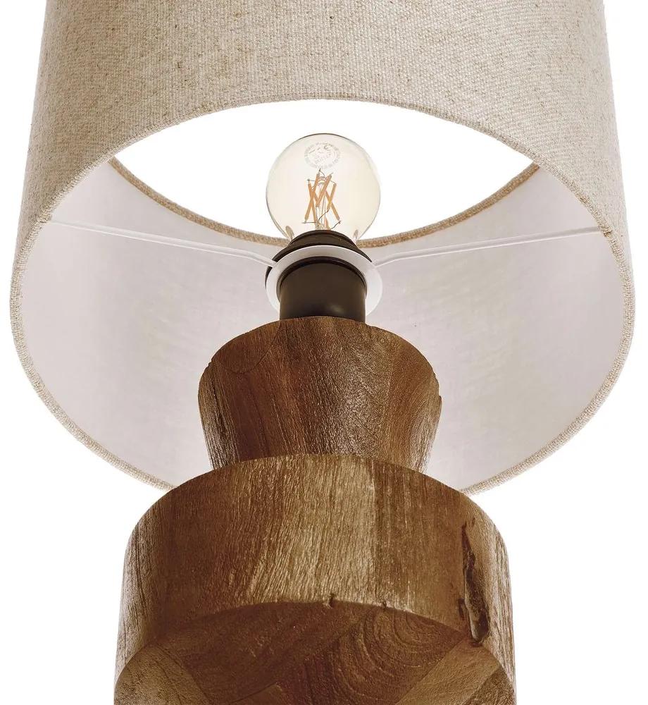 Butlers FROMAQUE Stolná lampa s podstavcom z mangového dreva 58,5 cm