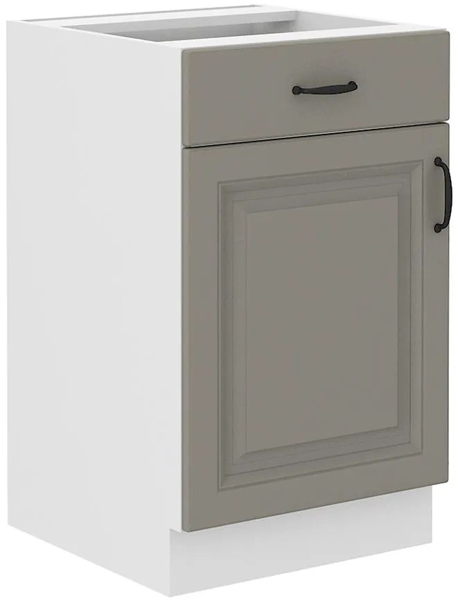 Kuchynská skrinka Stilo claygrey/biely 50d 1f 1s bb