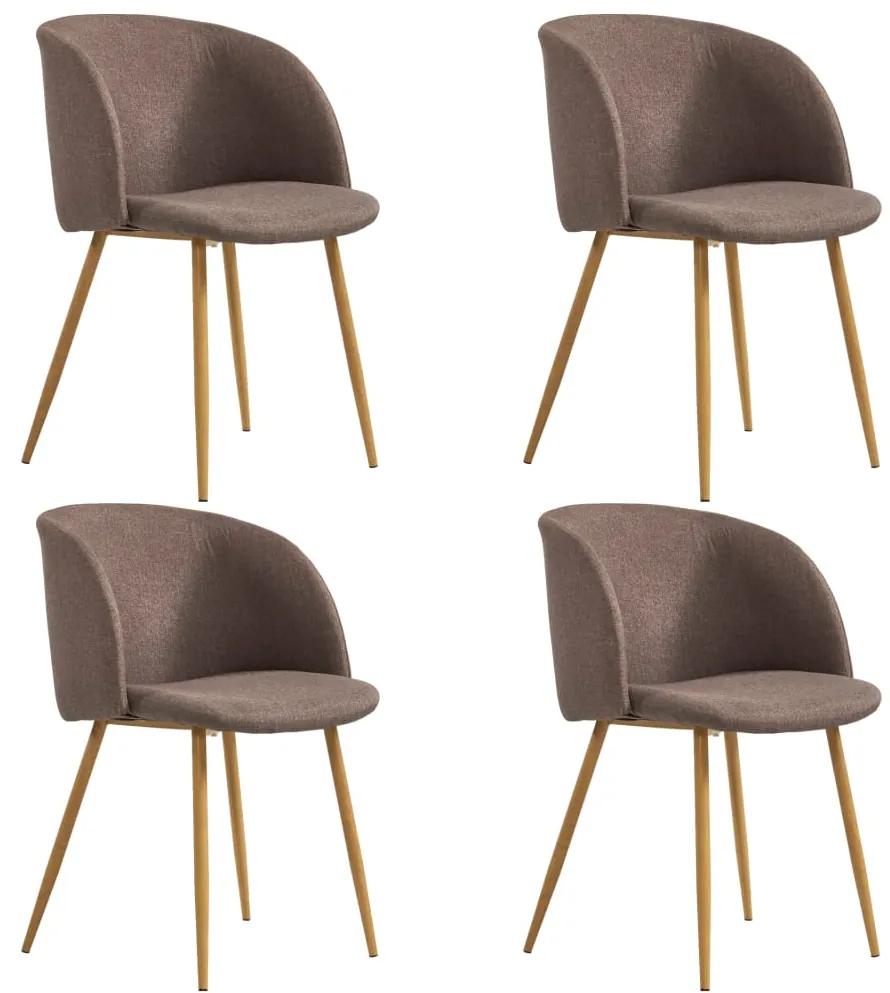 vidaXL Jedálenské stoličky 4 ks hnedé látkové
