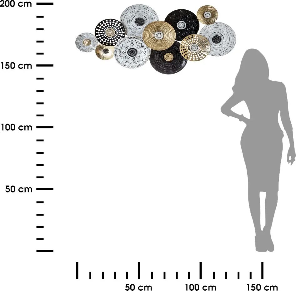 Kovová dekorácia na stenu Moe 134x68 cm