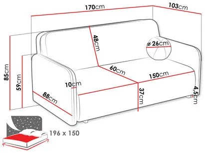 Rozkladacia pohovka Carivia Sun IV (špinavá ružová) (s úl. priestorom). Vlastná spoľahlivá doprava až k Vám domov. 1122011