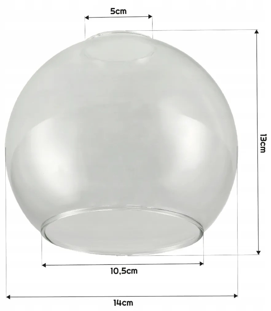 BERGE E27 LED luster závesné svietidlo, sklenená guľa, priehľadné