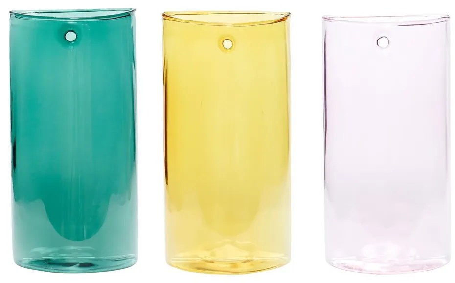 Sklenené ručne vyrobené vázy v súprave 3 ks (výška 19 cm) Popsicle – Hübsch
