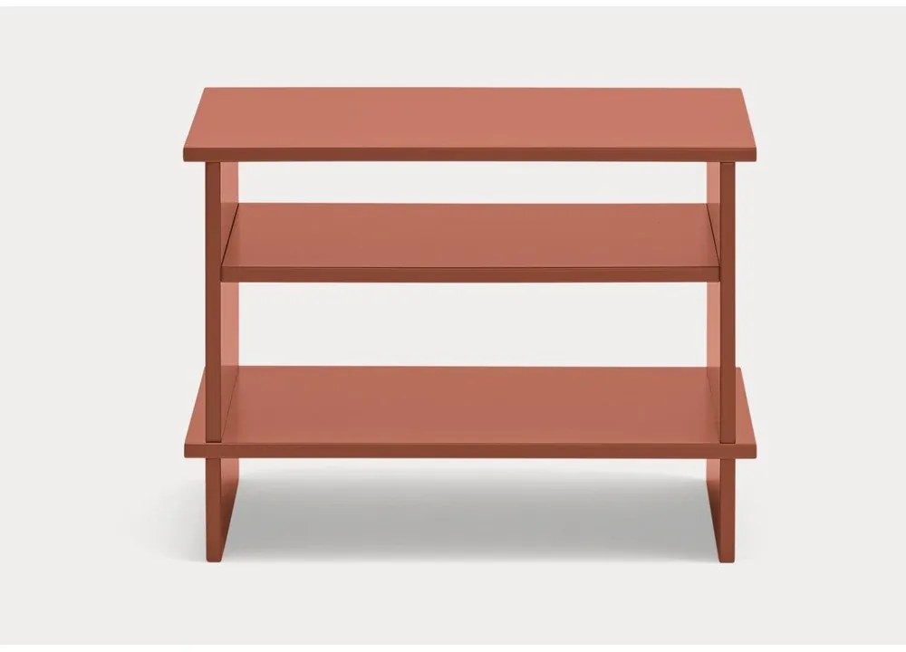Nočný stolík s poličkami v tehlovej farbe Inari – Teulat