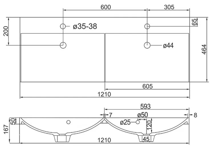 Mereo Mereo, Opto, kúpeľňová skrinka s umývadlom z liateho mramoru, 121 cm, čierna matná, MER-CN943M