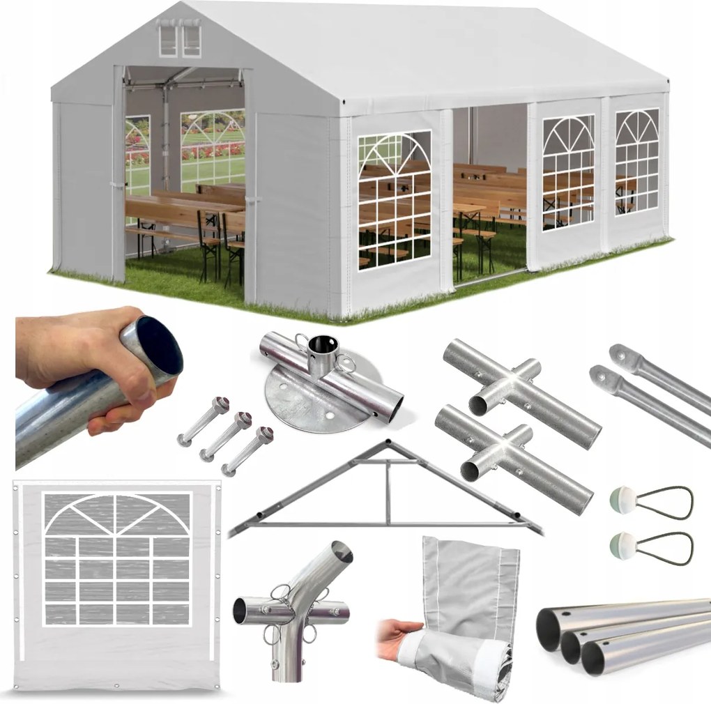 Predajný Stan Párty Pavilón 6x8m Záhradný Das 560 W