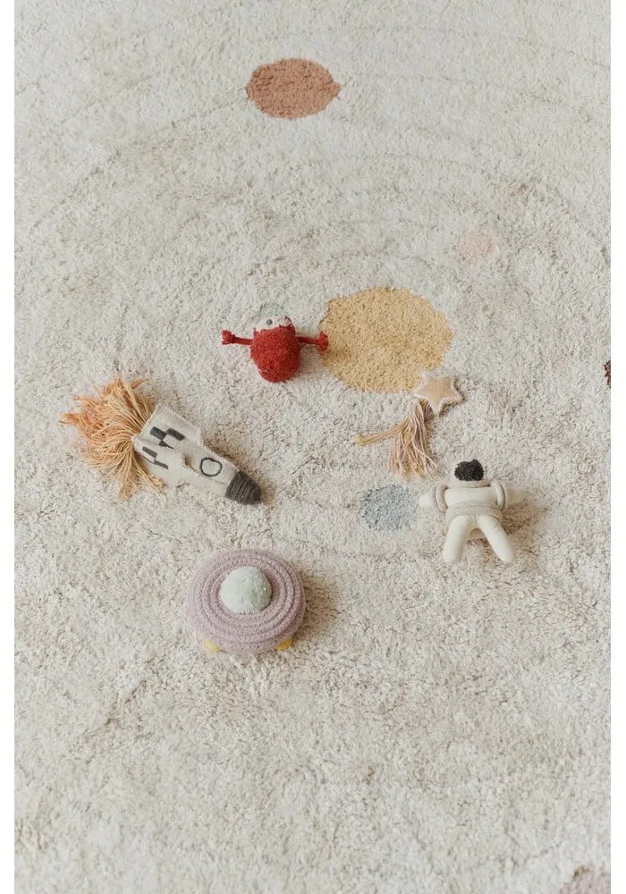 Béžový bavlnený detský hrací koberec ø150 cm Solar System – Lorena Canals