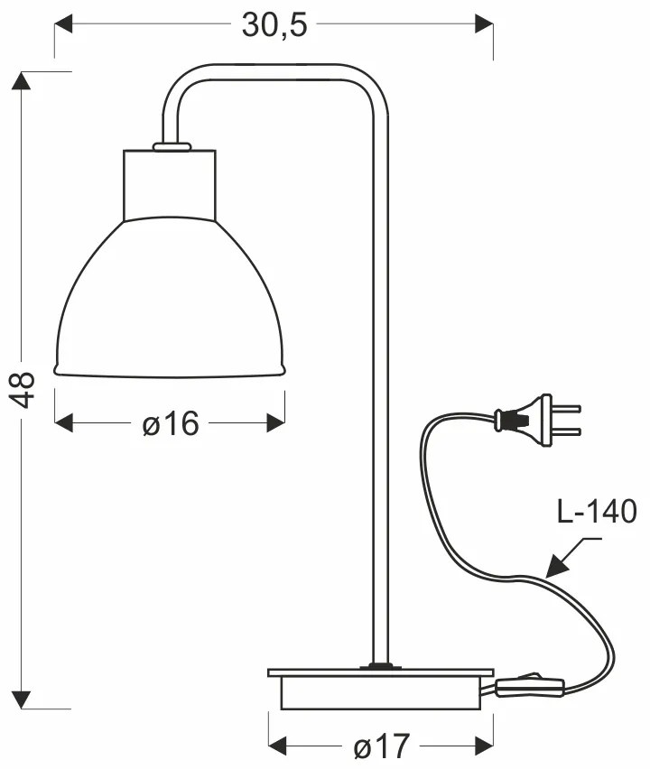 Candellux VARIO Stolná lampa 1X60W E27 BLACK 41-73488