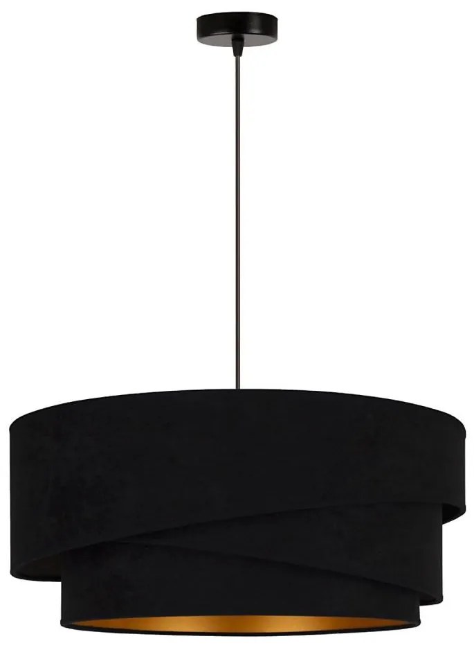 Duolla - Luster na lanku KOBO 1xE27/15W/230V pr. 45 cm čierna/zlatá