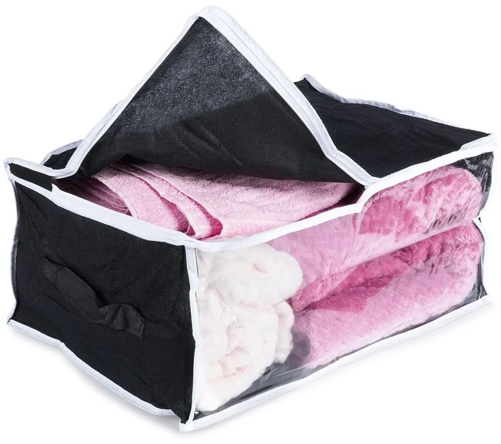 VILDE Textilný úložný box na posteľnú bielizeň, 45 x 30 x 20 cm